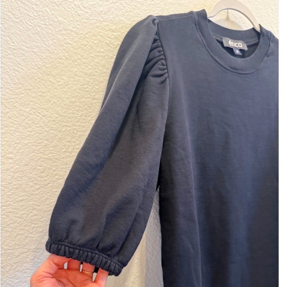 NWT Etica Isabelle Puff Sleeve Dress Black Beauty 100% Cotton S - Picture 4 of 8
